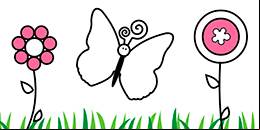 Desenhos infantis gratis para colorir e pintar online: Pintar borboletas! Jogos de Colorir